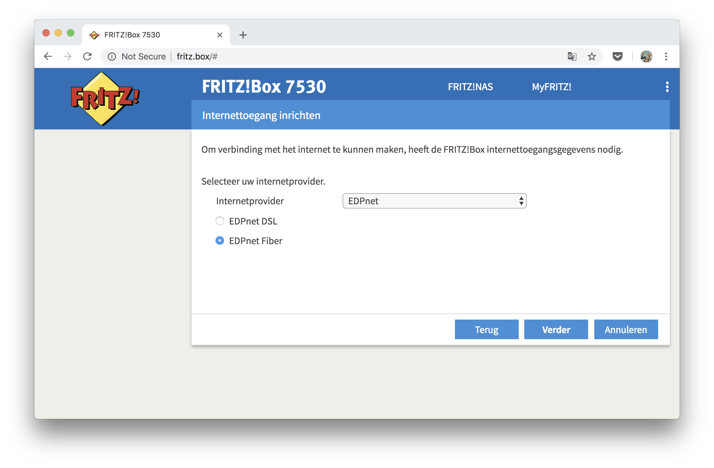Hoe kan ik mijn FRITZ!Box 7530 installeren en configureren voor mijn fiber-verbinding